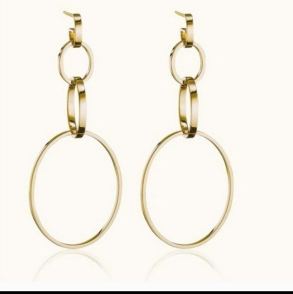 VITA FEDE Earrings "Cassio" - New in Bag - Gold Tone Modular Hoop Pierced - Picture 6 of 7